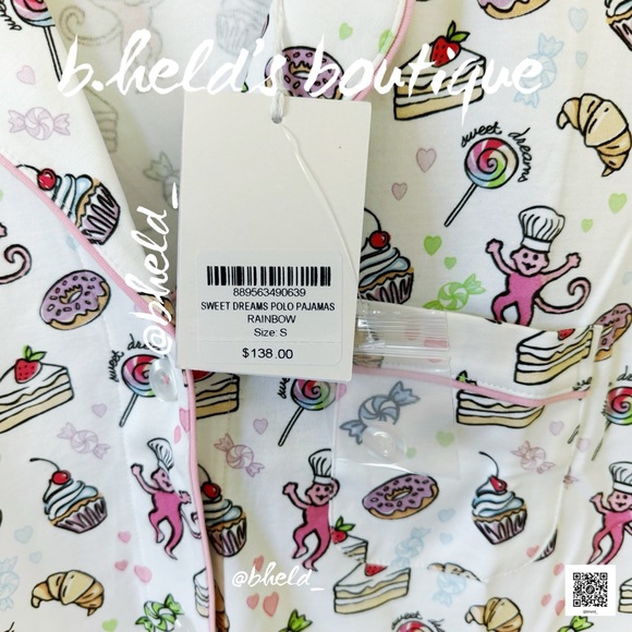 Roller Rabbit Sweet Dreams Polo Pajamas in Rainbow Size Small S Brand New NWT - Picture 6 of 13
